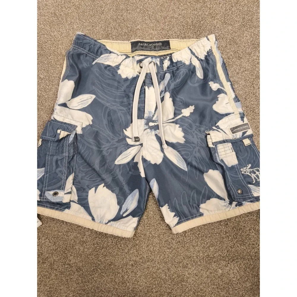 VTG Abercrombie Tugger Board Shorts‎ Floral Cargo Swim Mens L